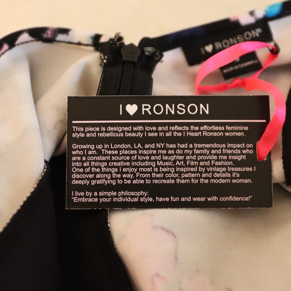 I ❤ Ronson Floral Block Bodycon Dress NWT Size Small - Picture 4 of 15
